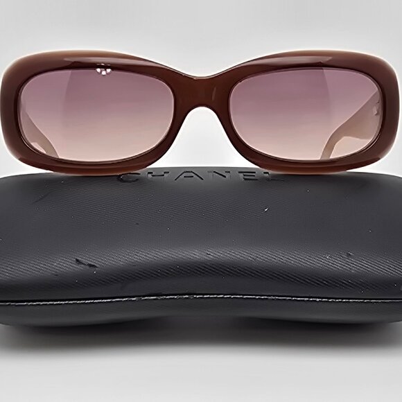 Chanel 5094 c. 837/13 Brown Beige Frame Purple Gradient Lens Sunglasses w/ Case - Picture 1 of 16